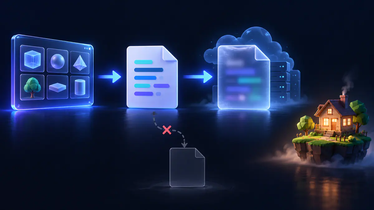 Original loader-chain illustration linking a catalogue card to a text file and concealed remote stage