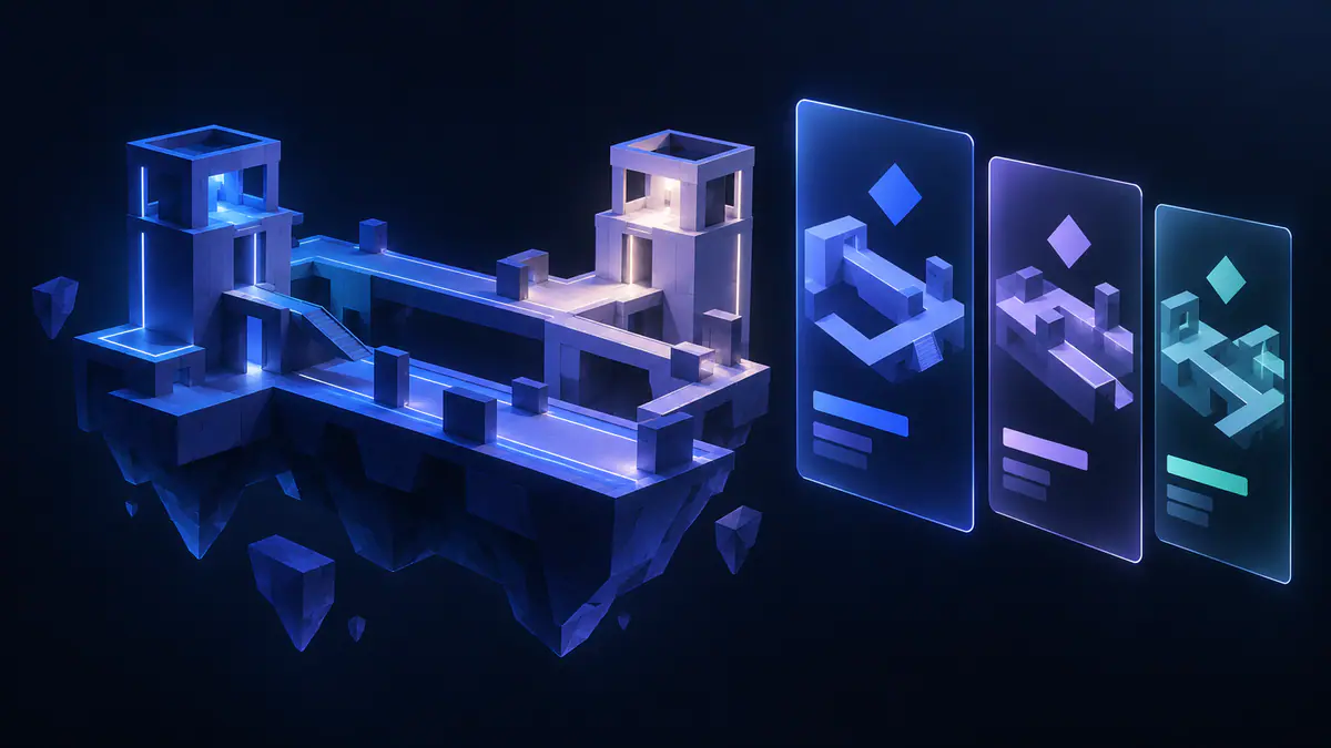 Original sniper duels script catalogue illustration with abstract arena and source cards