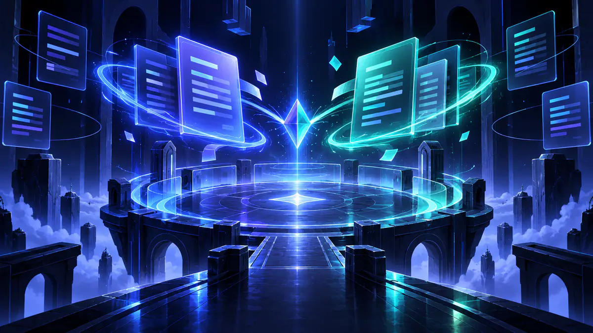 Original illustration for the strongest battlegrounds script collection with abstract arena and document tiles